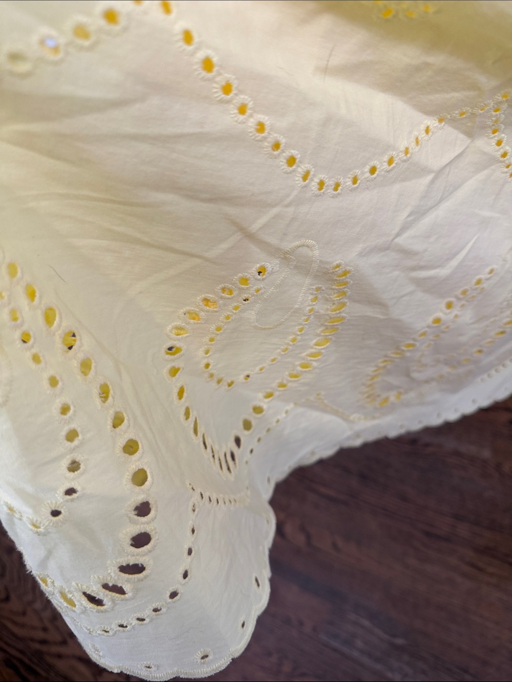 Calypso St. Barth Soft Yellow Midi Dress with Eyelet details. Size 10 - Picture 10 of 13